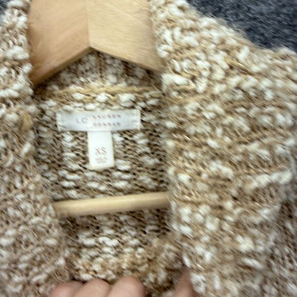 LC Lauren Conrad Sweater Pullover Women XS Pink Striped Knit Turtleneck Acrylic - Picture 3 of 7